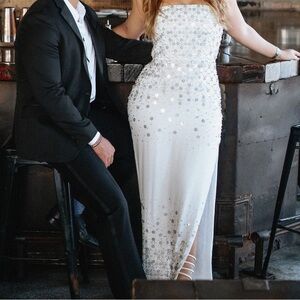 Alcyone hand embellished bandeau Maxi Dress OH POLLY